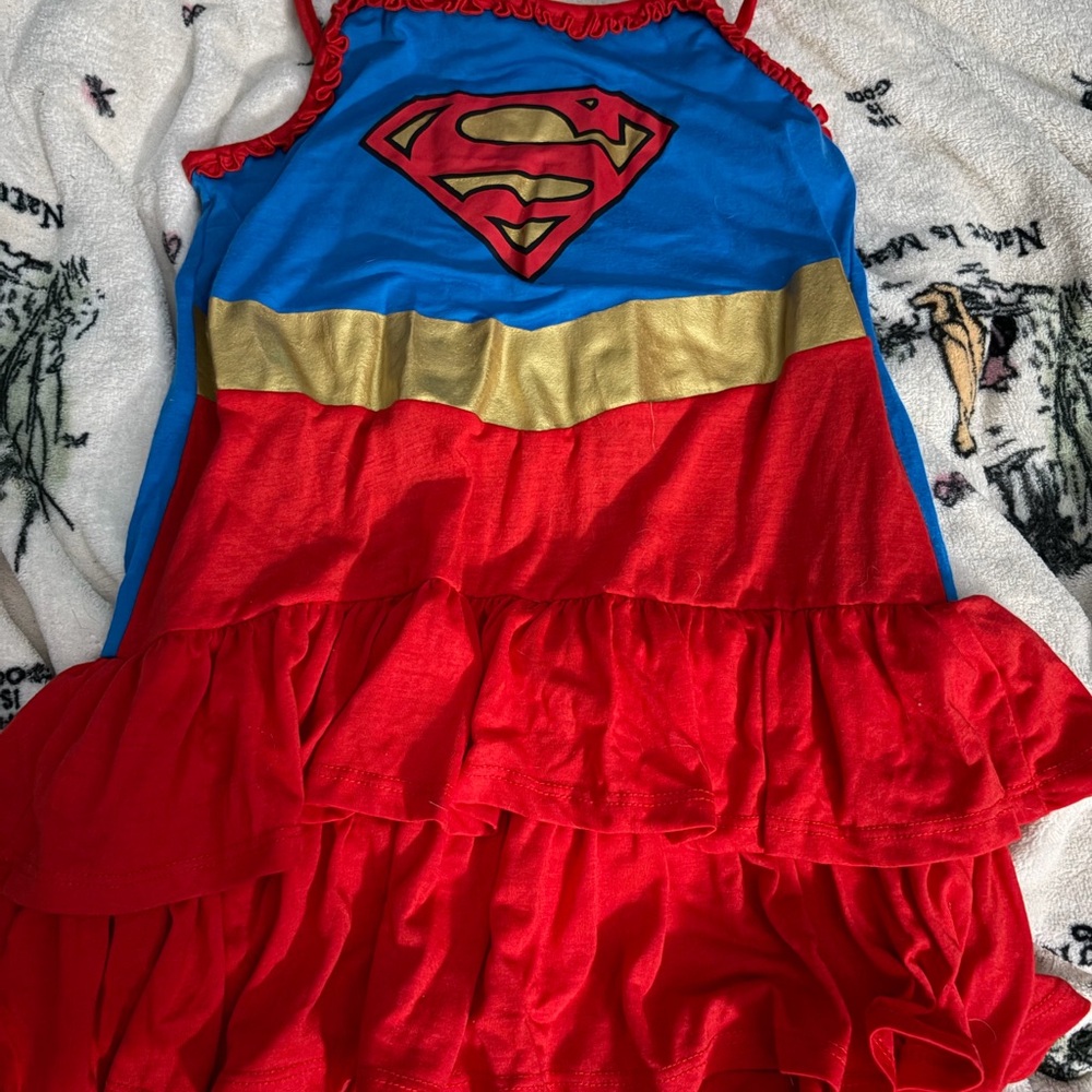 DC Comics Superhero Dress - Red, Blue, and Gold